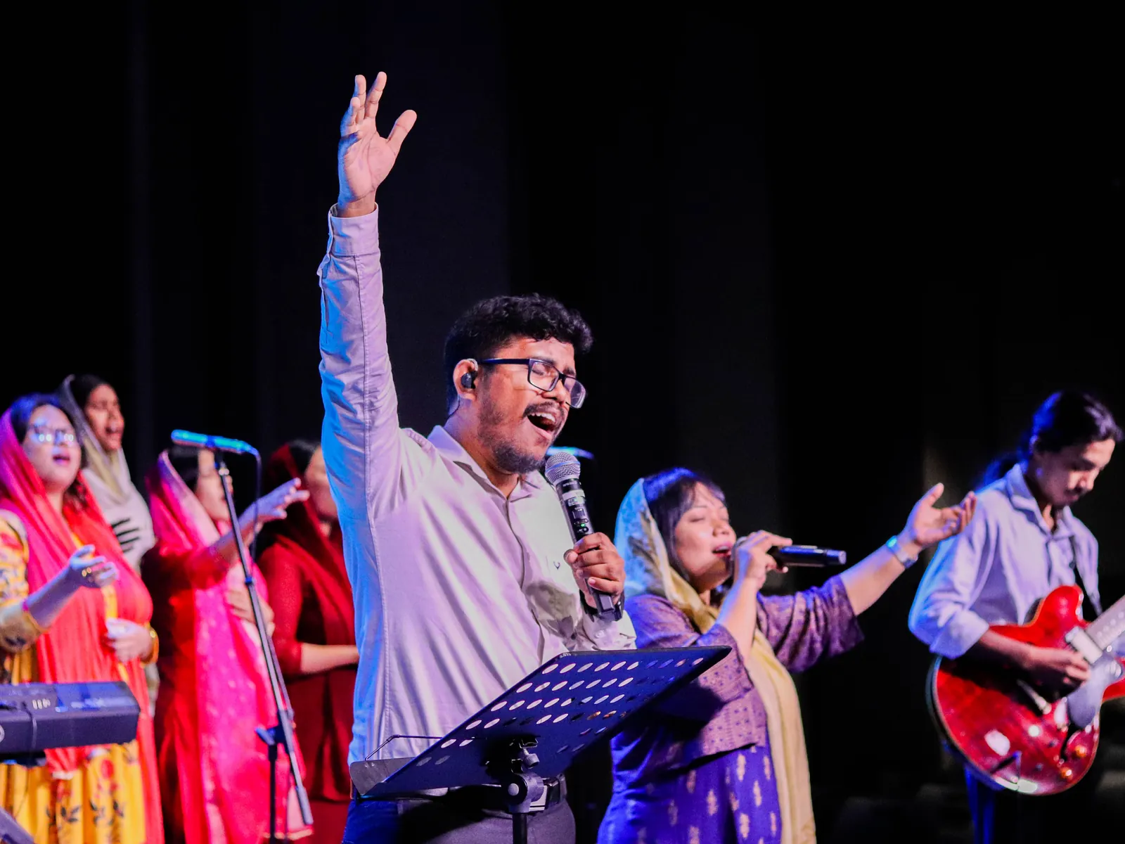 Hands raised during Spirit-filled worship